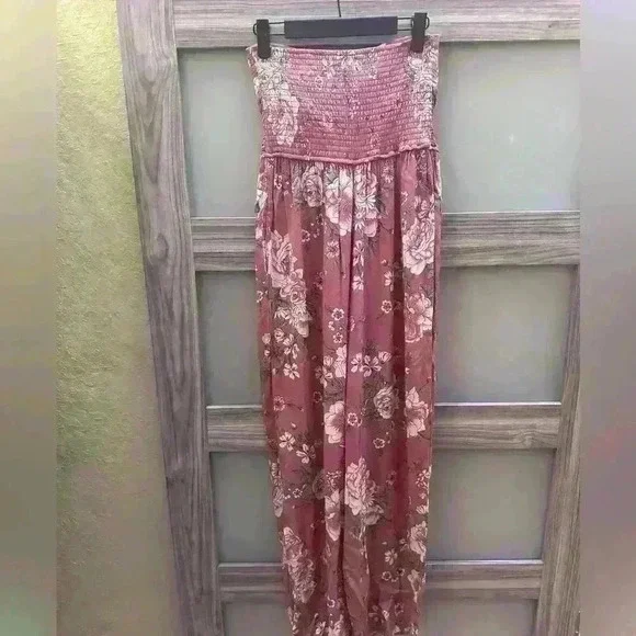 Band of Gypsies Floral Strapless Jumpsuit Size M ♥️ - Picture 4 of 8